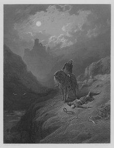El rey Arturo descubriendo los esqueletos de los hermanos de Gustave after Dore